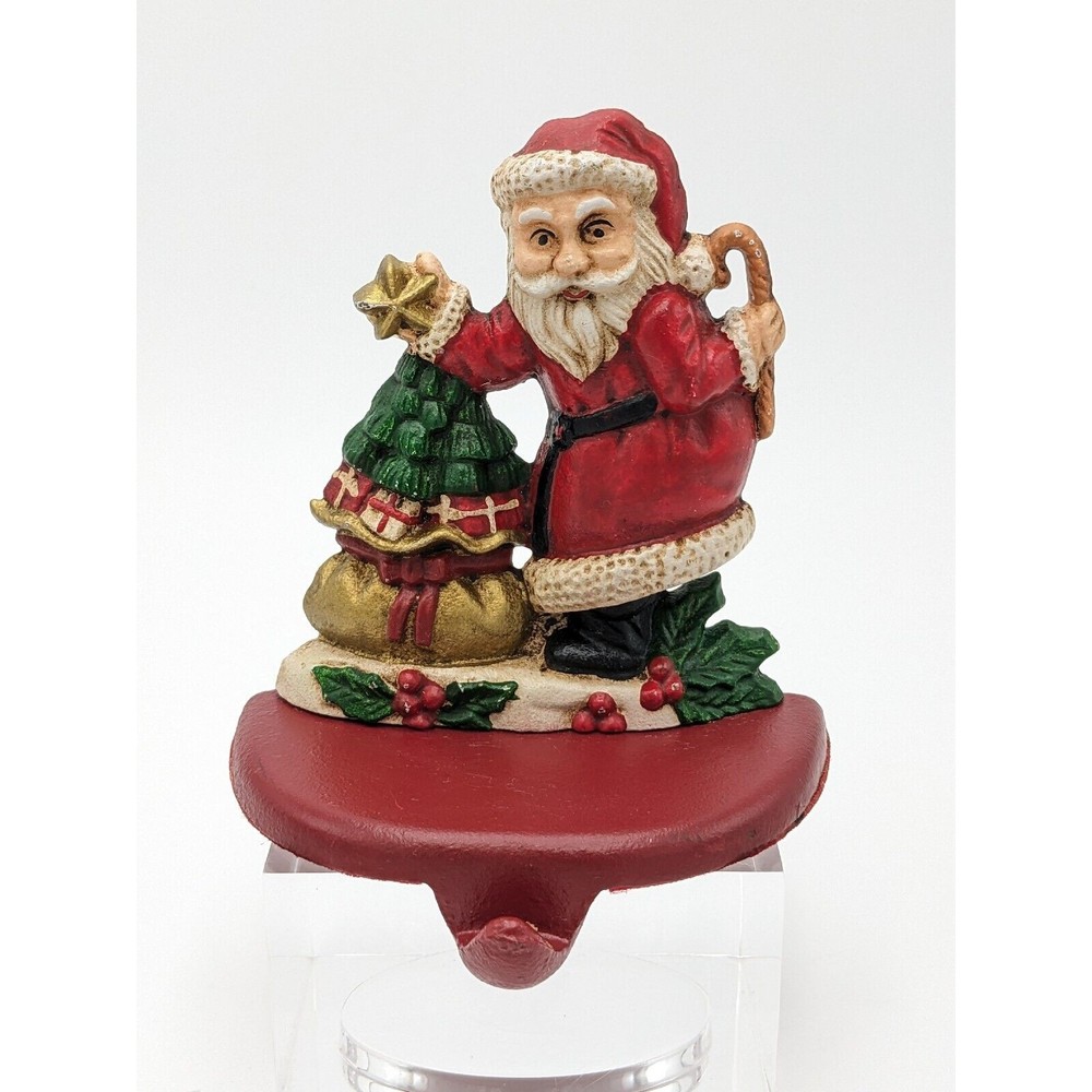 Midwest Cannon‎ Falls Cast Iron Stocking Hanger Holder Santa Tree Candy Cane VTG